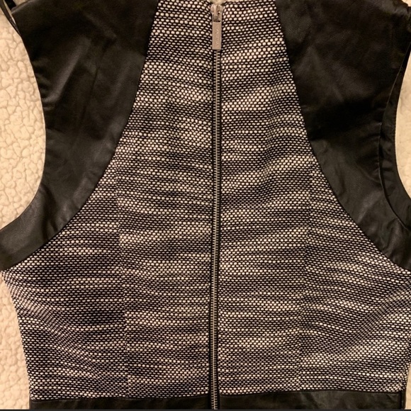 Calvin Klein Tweed Faux Leather Fit Flare Dress size 6 - Picture 6 of 8
